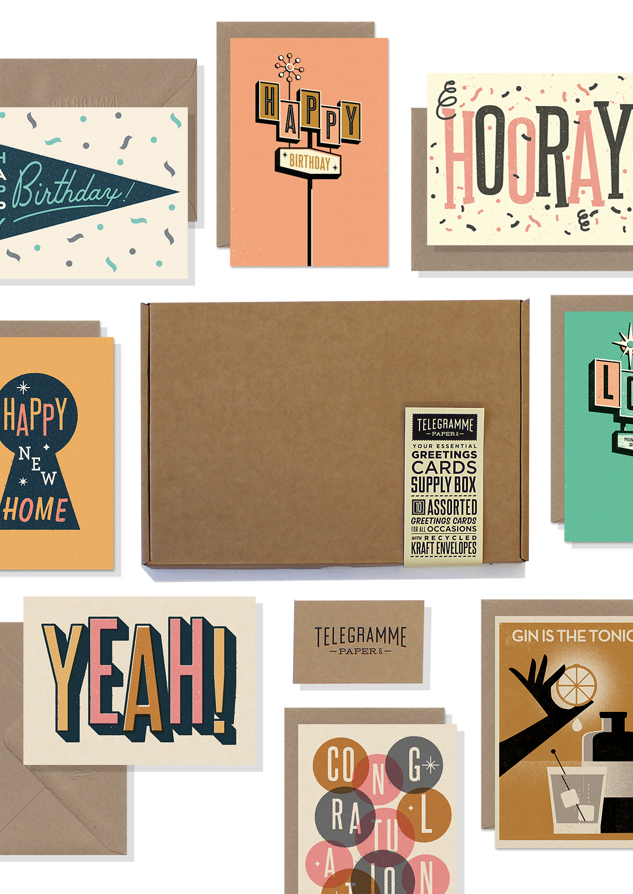 Essential Greetings Card Supply Box - 10 card set